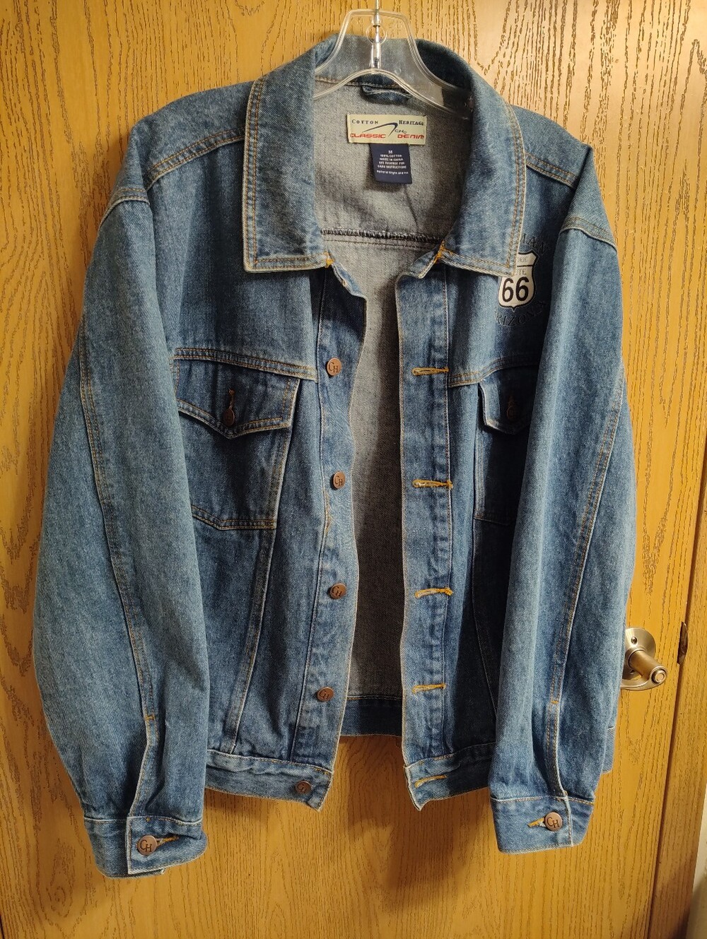 Route 66 Men's Blue Denim Jacket with Patch
